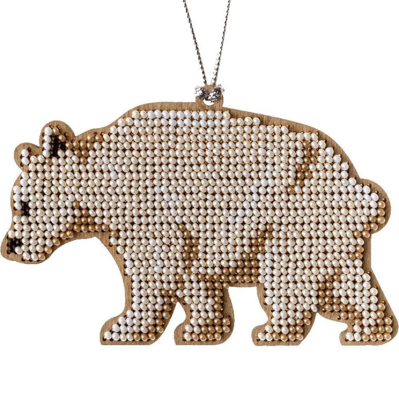 Wonderland Crafts Polar Bear Embroidery on Wood Kit